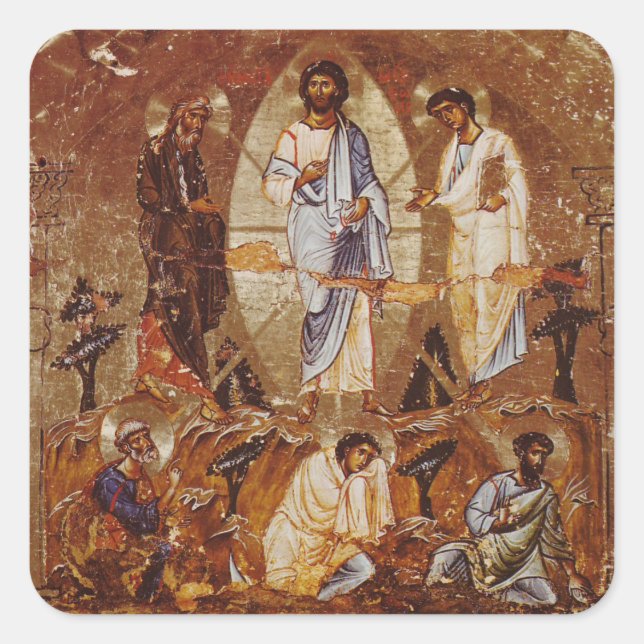 Sticker Carré Transfiguration of Christ Orthodox Christian Icon (Devant)