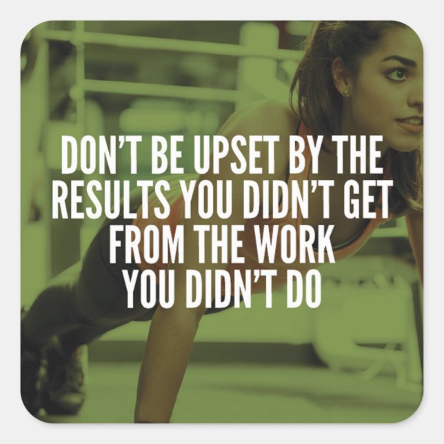 Sticker Carré Travail dur - entraînement de gym pour femmes Moti (Devant)