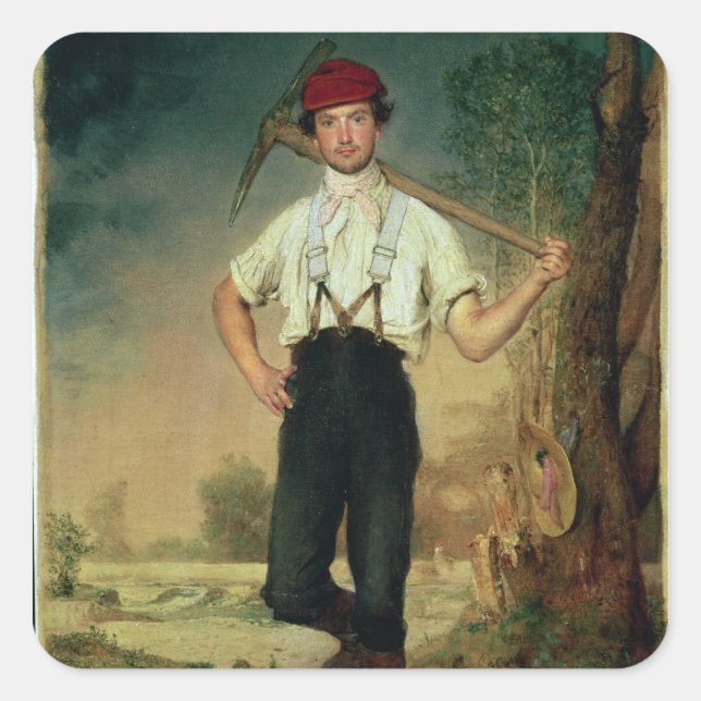 Sticker Carré Travailleur, 1848 (Devant)
