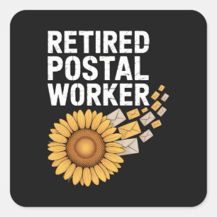 Sticker Carré Travailleur postal retraité
