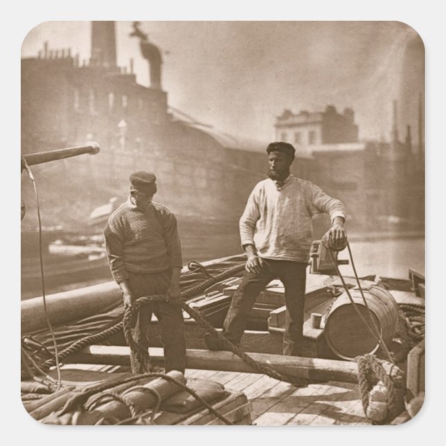 Sticker Carré Travailleurs sur la 'Silent Highway', de 'Street L (Devant)