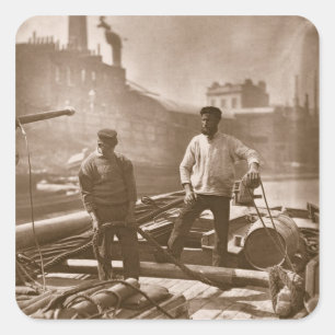 Sticker Carré Travailleurs sur la 'Silent Highway', de 'Street L