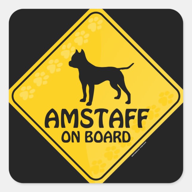 Sticker Carré Traversée Amstaff [Xing] (Devant)