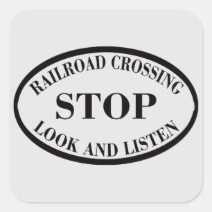 Sticker Carré Traversée ferroviaire vintage