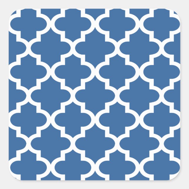 Sticker Carré Trellis en tuile bleu marocain (Devant)