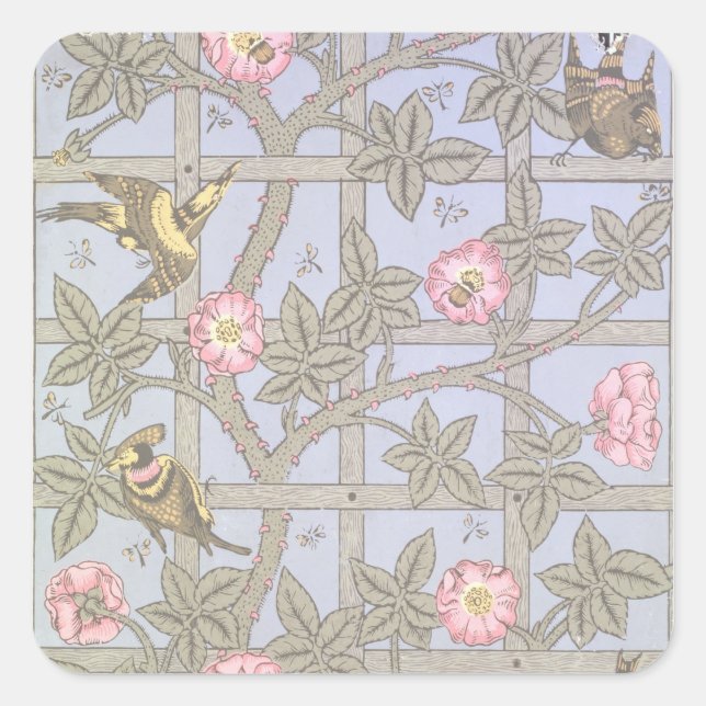 Sticker Carré 'Trellis' wallpaper design, 1864 (Devant)