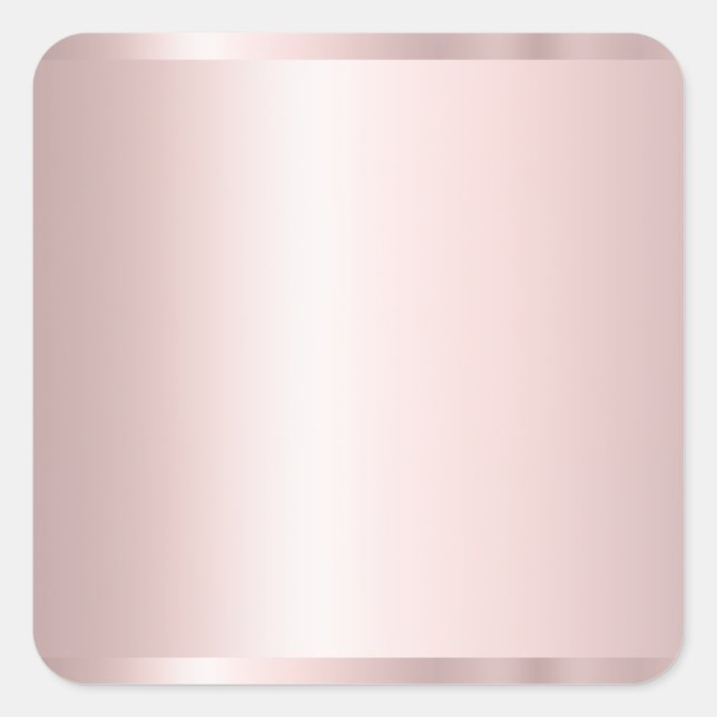 Sticker Carré Trendy Elegant Modern Blank Template Rose Gold (Devant)