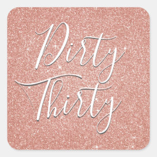 Sticker Carré Trente Jour Rose Gold Blush Pink Parties scintilla