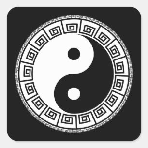 Sticker Carré Très amusant Yin et Yang