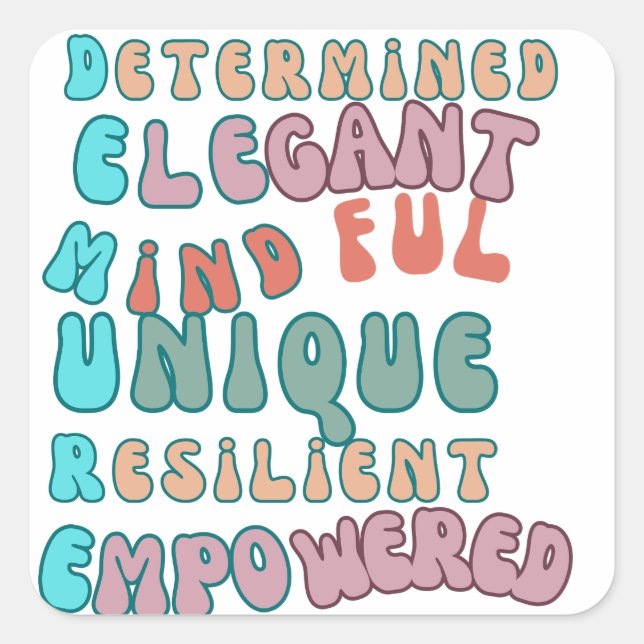 Sticker Carré très faible très mental (Devant)