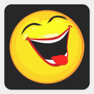 Sticker Carré Très mignon et très heureux Emoticon / Emoji