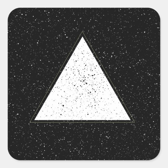 Sticker Carré Triangle blanc hipster espace noir arrière - plan (Devant)
