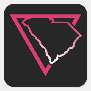 Sticker Carré triangle rose de la caroline du sud