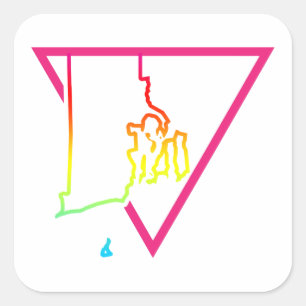 Sticker Carré triangle rose rhode island