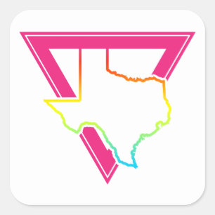 Sticker Carré triangle rose texas