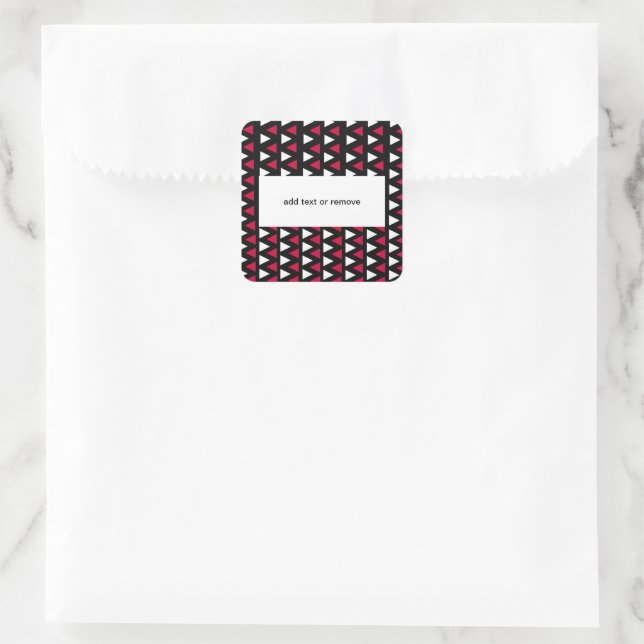 Sticker Carré Triangles noir, rouge et blanc (Sac)