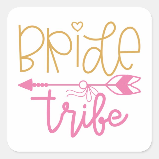 Sticker Carré Tribu de la mariée (Devant)