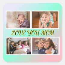 Tribute à Maman 'Je t'aime' avec 4 photos pastel