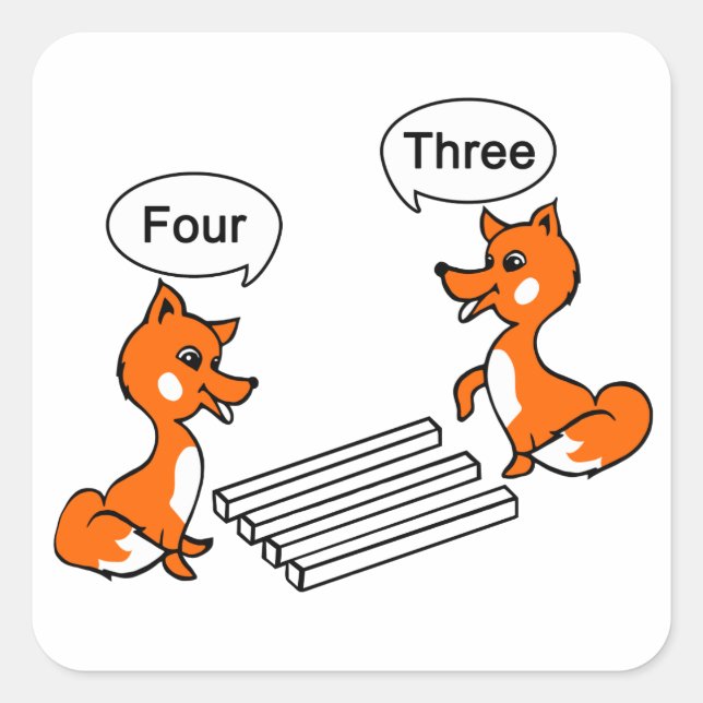 Sticker Carré Trick d'illusion optique (Devant)