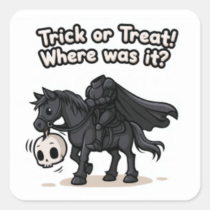 Sticker Carré Trick or Treat ! - Cavalier sans tête