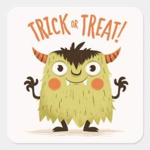 Sticker Carré Trick or Treat ! - Monstre #1