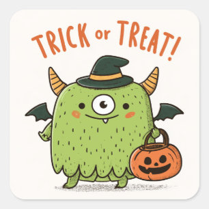 Sticker Carré Trick or Treat ! - Monstre #3
