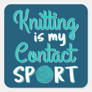 Sticker Carré Tricot Est Mon Contact Sport