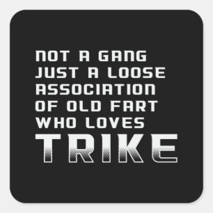 Sticker Carré Triker Moto Trikers Moto Funny Retro