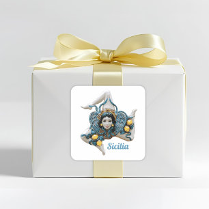 Sticker Carré Trinacria de Sicile -Favori sicilien