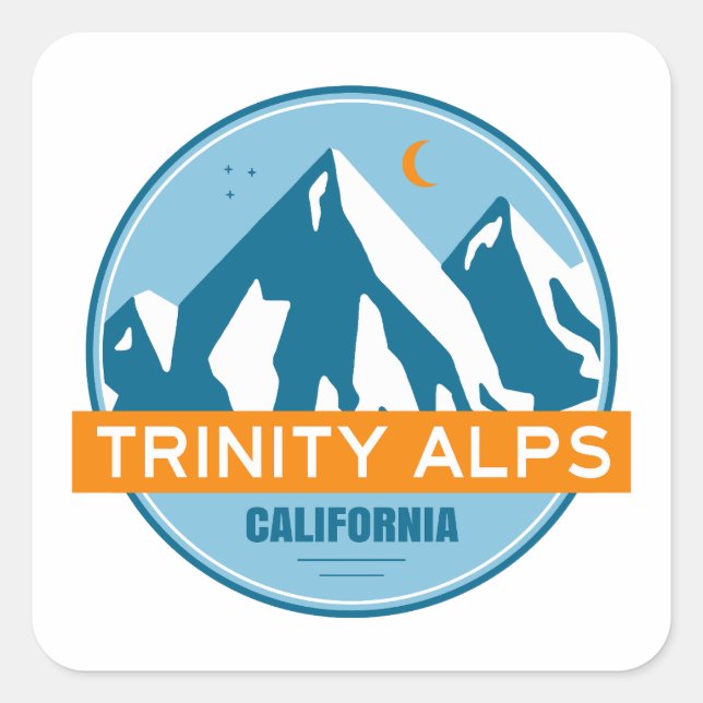Sticker Carré Trinity Alps Californie (Devant)