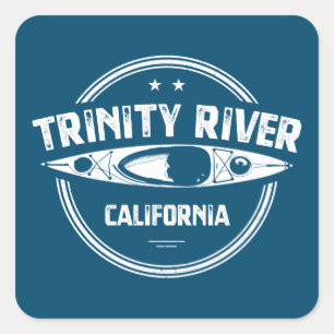 Sticker Carré Trinity River California Kayak