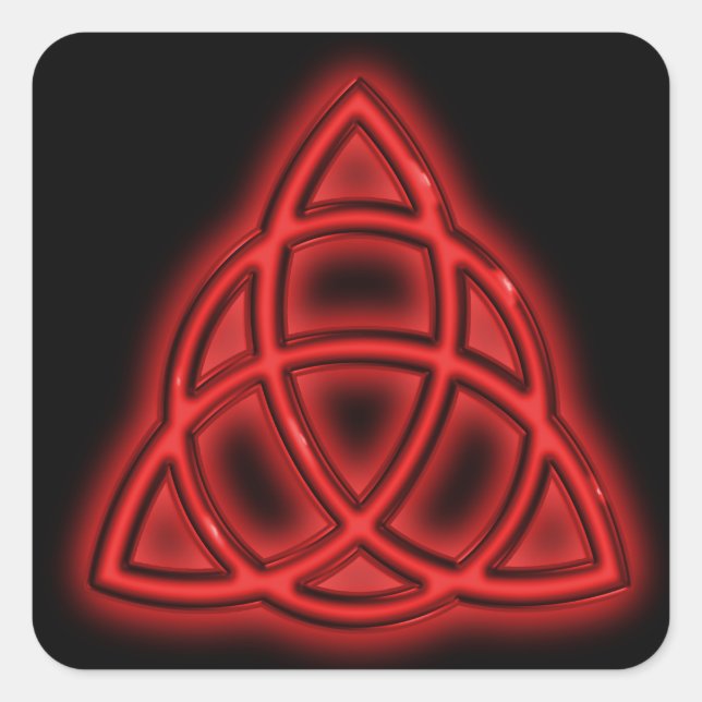 Sticker Carré Triquetra de Neon Rouge (Devant)