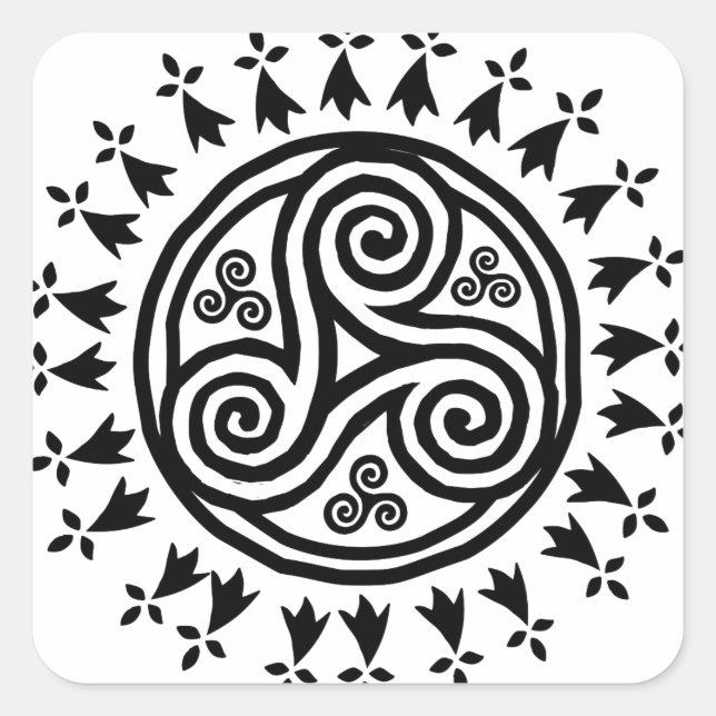 Sticker Carré Triskel breton & hermines (Devant)