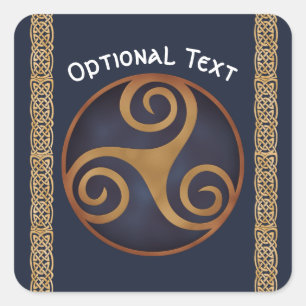 Sticker Carré Triskelion celtique (bleu) personnalisé