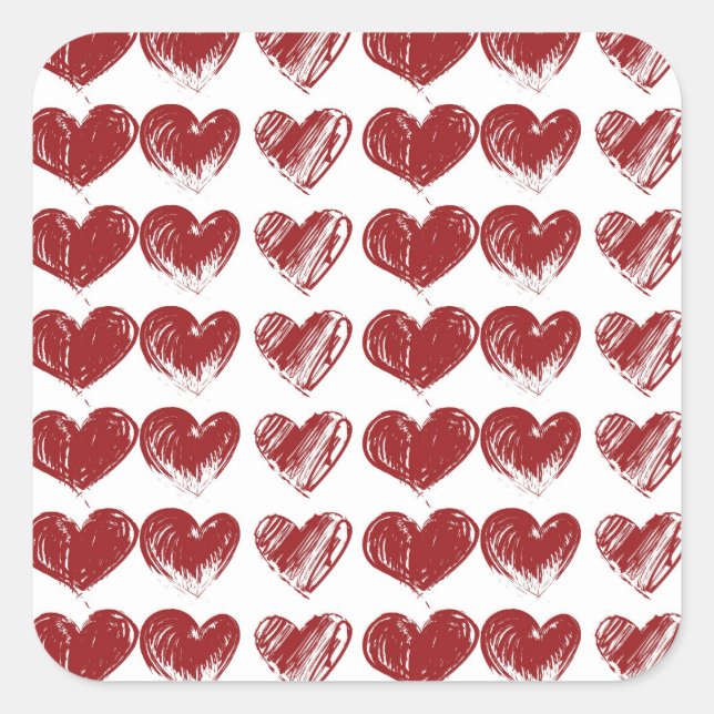 Sticker Carré Trois coeurs (Devant)