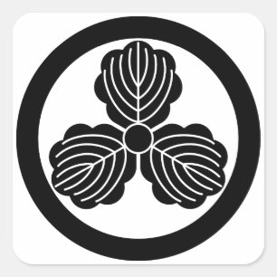 Sticker Carré Trois feuilles de chêne(1) en cercle