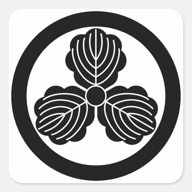 Sticker Carré Trois feuilles de chêne(1) en cercle (Devant)