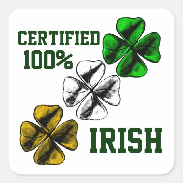 Sticker Carré Trois Shamrocks (Devant)