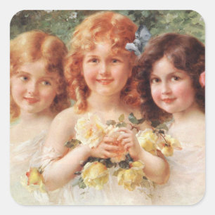 Sticker Carré Trois soeurs par Émile Vernon
