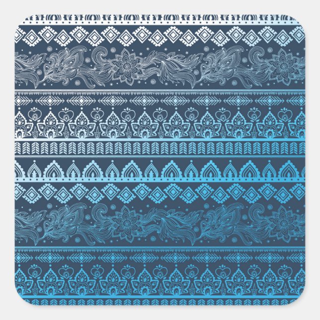Sticker Carré Troisième ethnie tribale, motif sans coutures. (Devant)