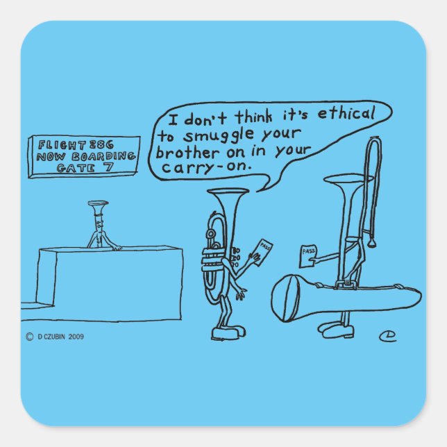 Sticker Carré Trombone (Devant)