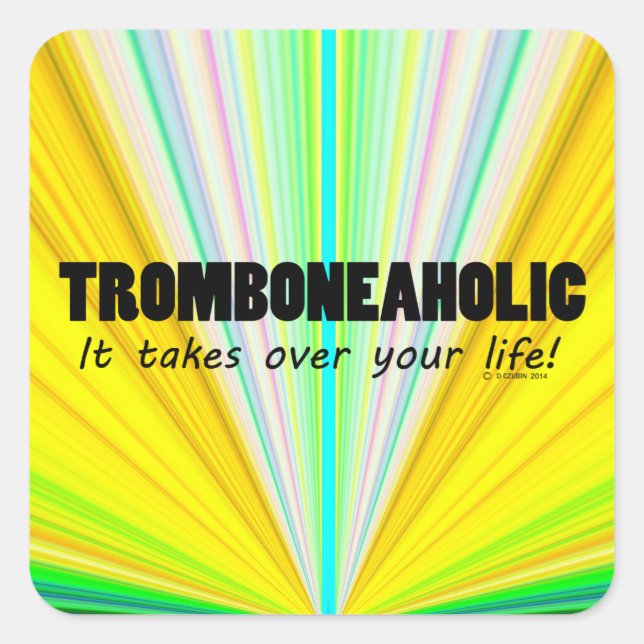 Sticker Carré Tromboneaholic (Devant)