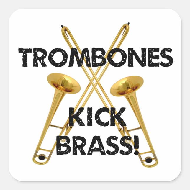 Sticker Carré Trombones Kick Brass ! (Devant)