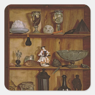 Sticker Carré Trompe l'Oeil avec une Statuette d'Hercules