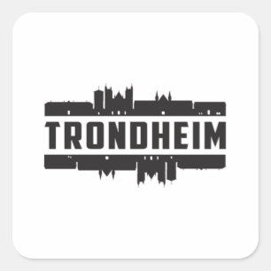Sticker Carré Trondheim Norway City Skyline Cityscape Trip Cadea