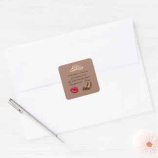 Sticker Carré Trop Glam Pour Se Soucier – Citation Chic