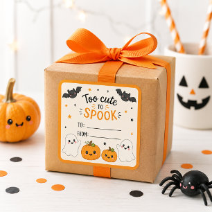 Sticker Carré Trop mignon pour effrayer, cadeau d'Halloween