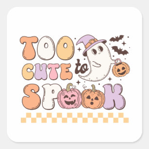 Sticker Carré Trop mignon pour parler Halloween