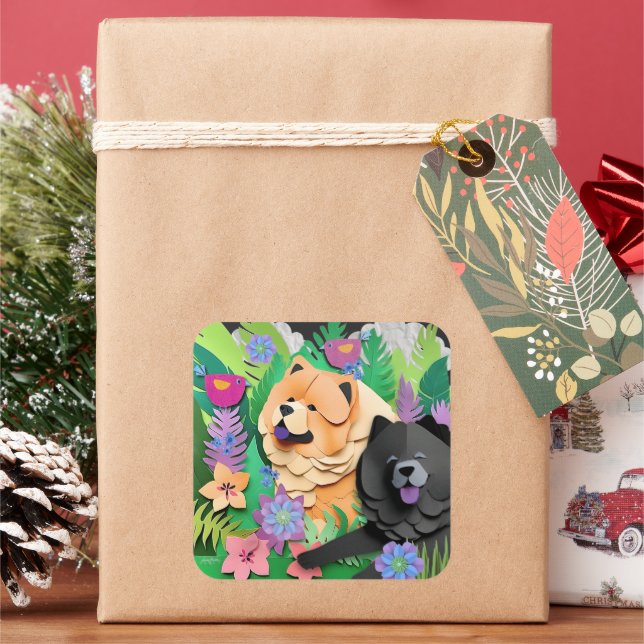 Sticker Carré TROPIC TANGO CHOUX noir rouge (vacances)