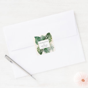 Sticker Carré Tropical Elegant Plante Trending Mariage